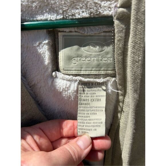 Green Tea full zip up hoodie with pockets size xl - Picture 5 of 9